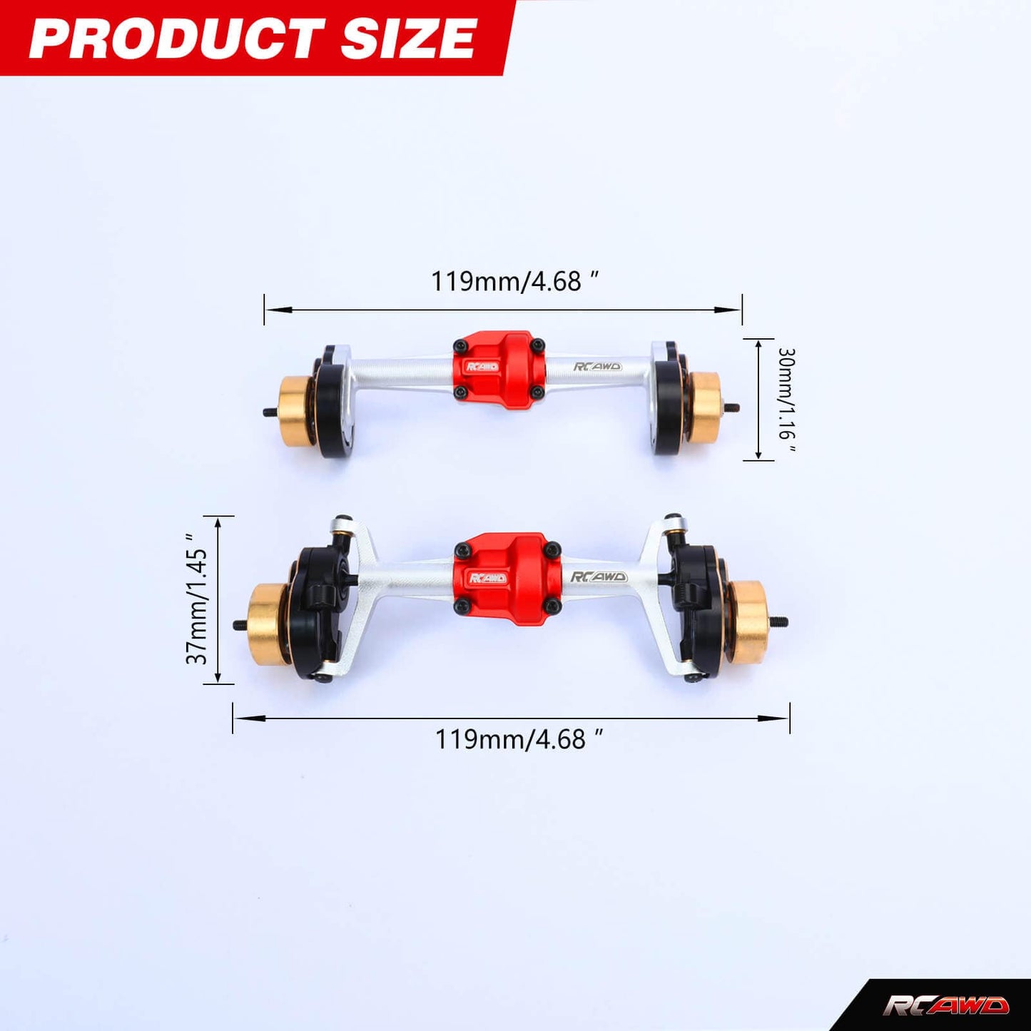 RCAWD HobbyPlus CR18 Portal Axles - RCAWD