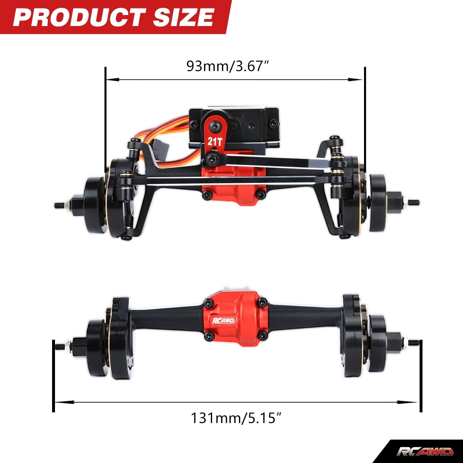 RCAWD HobbyPlus CR18 Portal Axles Widen 10mm with Brass Hex - RCAWD