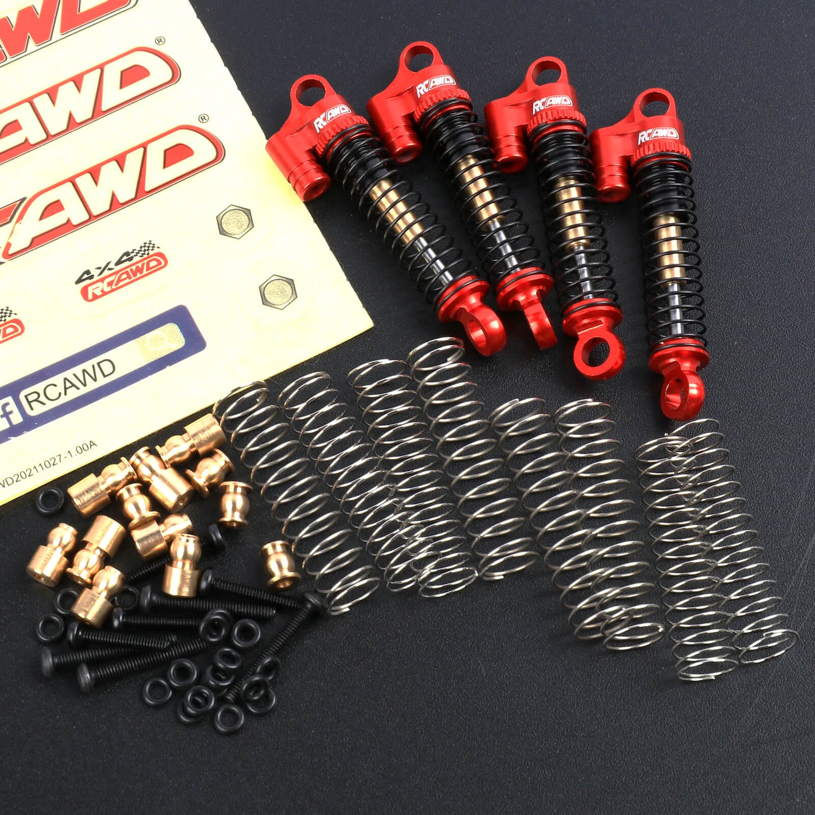 RCAWD HobbyPlus CR18 RCAWD 1/18 HobbyPlus CR18 Upgrades Shocks Double Barrel 43mm Front Rear Shock 240304