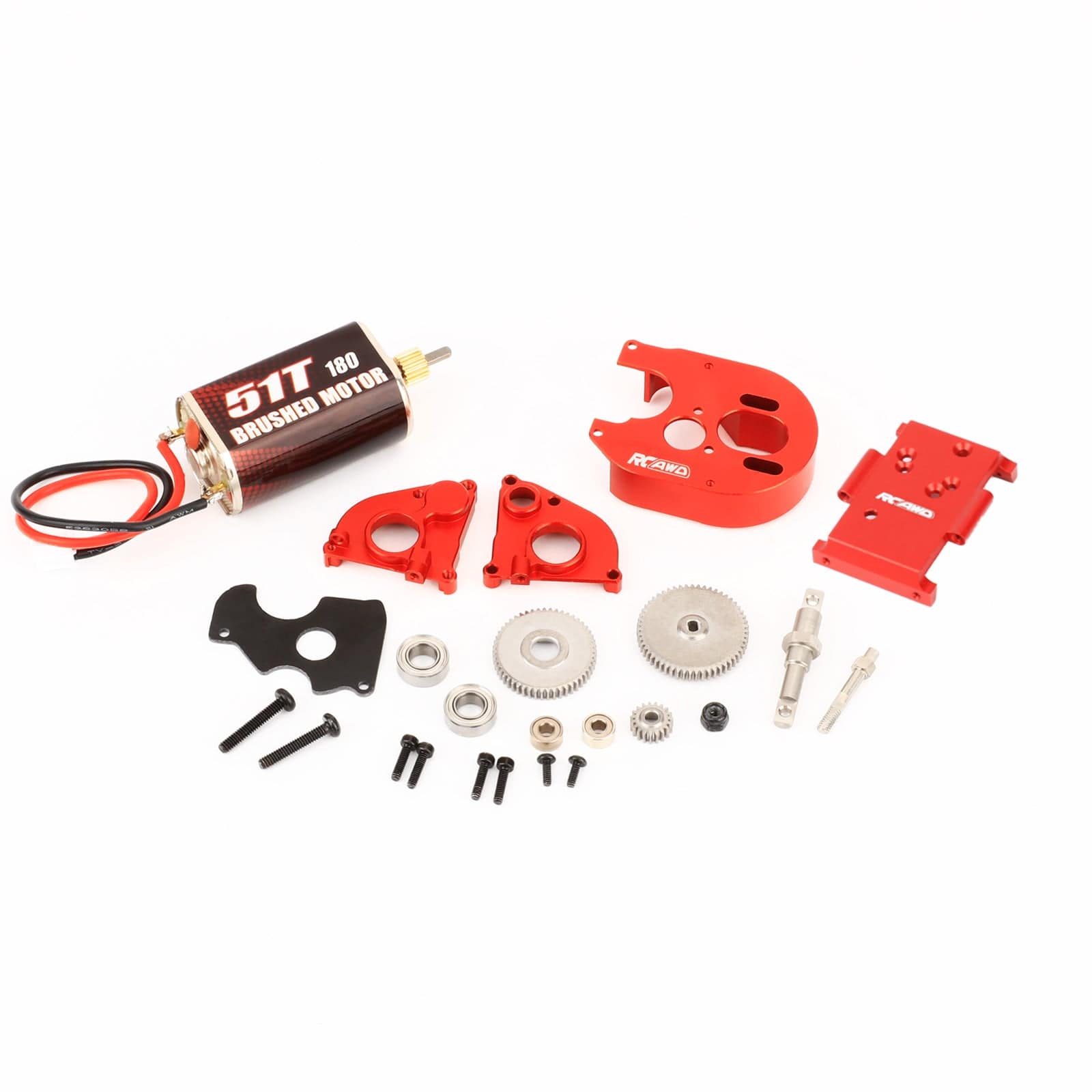 RCAWD HobbyPlus CR18 RCAWD 1/18 HobbyPlus CR18P Upgrades 180 Motor 51T Metal Gearbox Combo Transmission 240301