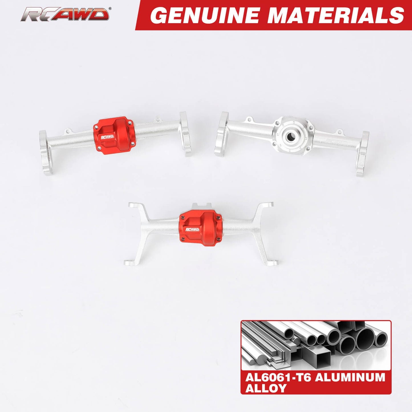 RCAWD HobbyPlus CR18 RCAWD Hobbyplus 1/18 ARKTOS Portal Axles Housing Set Front Center Rear