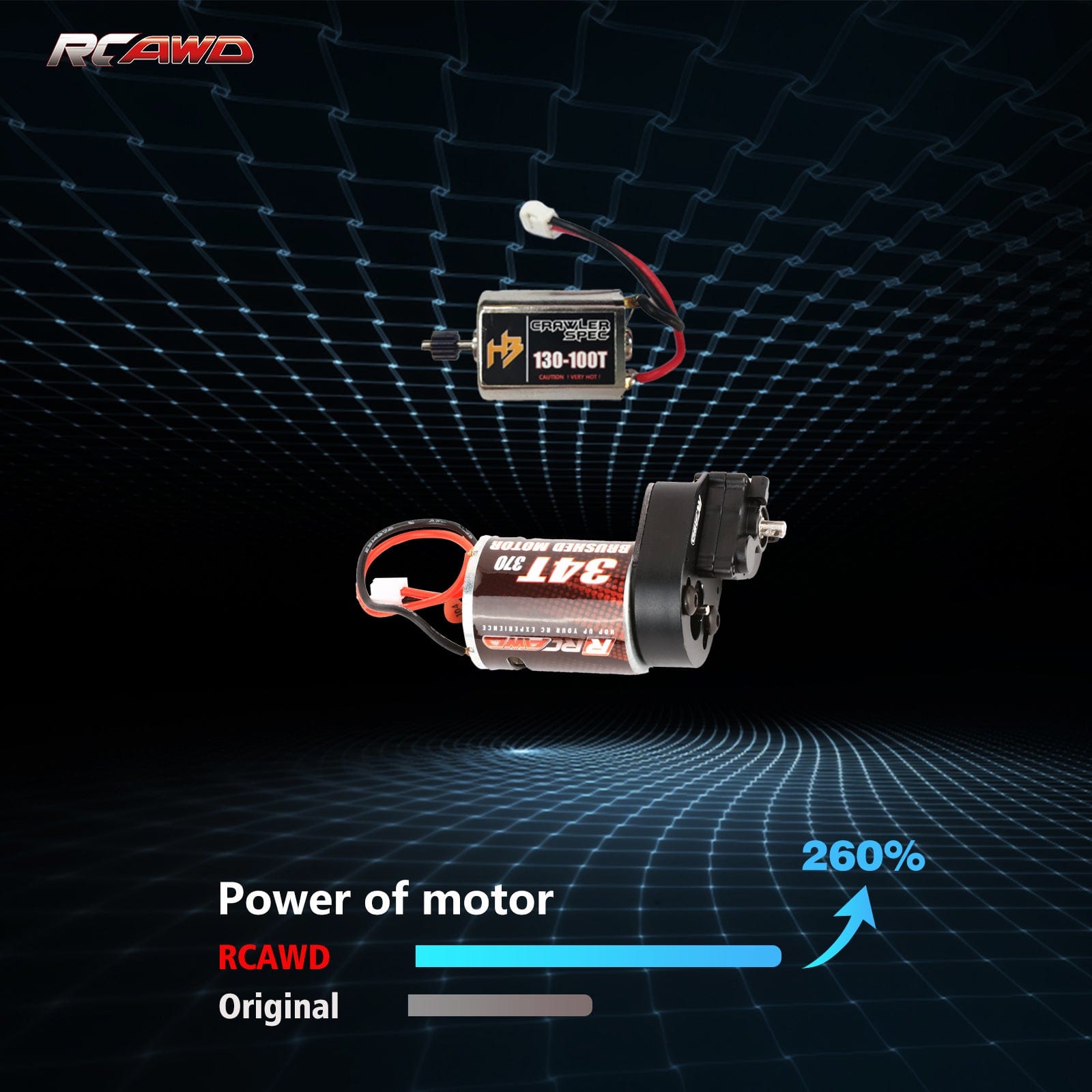 RCAWD HobbyPlus CR18 RCAWD HobbyPlus CR18 370 Motor 34T Metal Gearbox Combo Transmission Set 240300