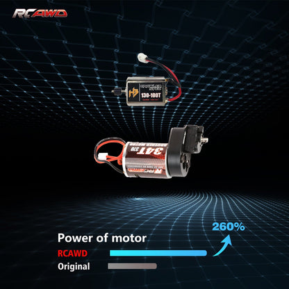 RCAWD HobbyPlus CR18 RCAWD HobbyPlus CR18 370 Motor 34T Metal Gearbox Combo Transmission Set 240300