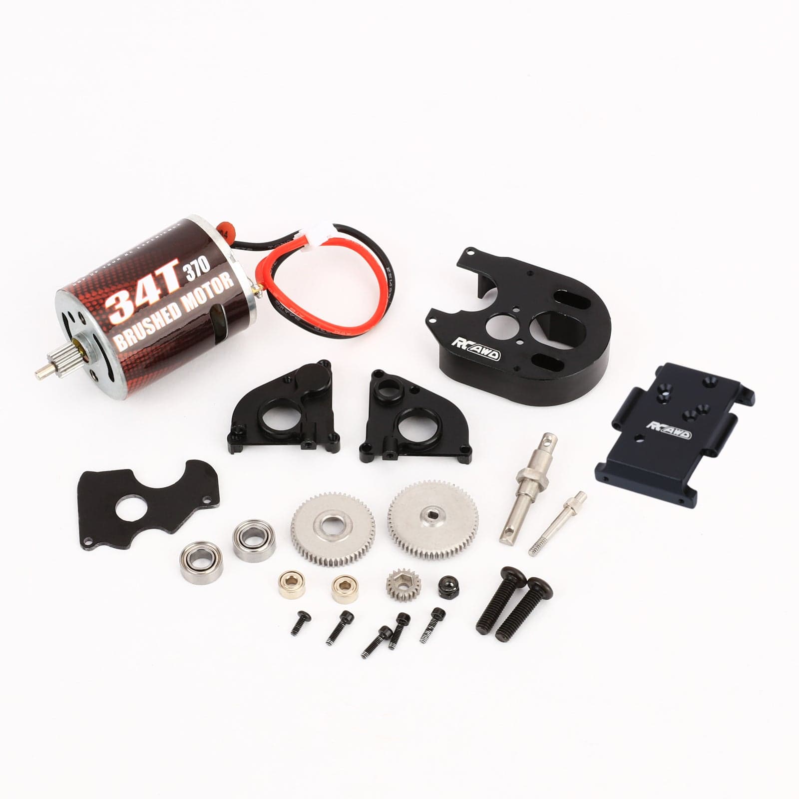 RCAWD HobbyPlus CR18 RCAWD HobbyPlus CR18 370 Motor 34T Metal Gearbox Combo Transmission Set 240300