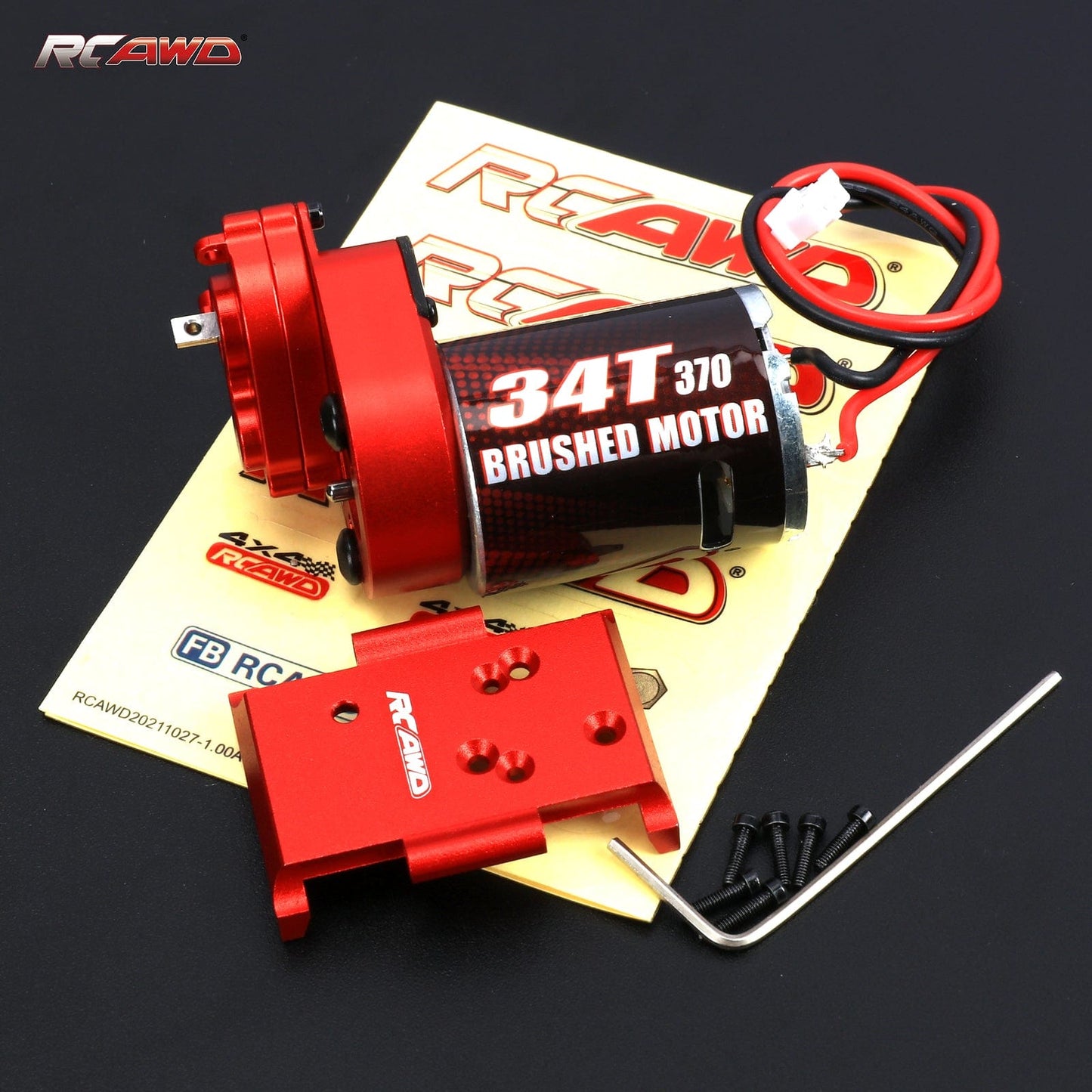 RCAWD HobbyPlus CR18 RCAWD HobbyPlus CR18 370 Motor 34T Metal Gearbox Combo Transmission Set 240300