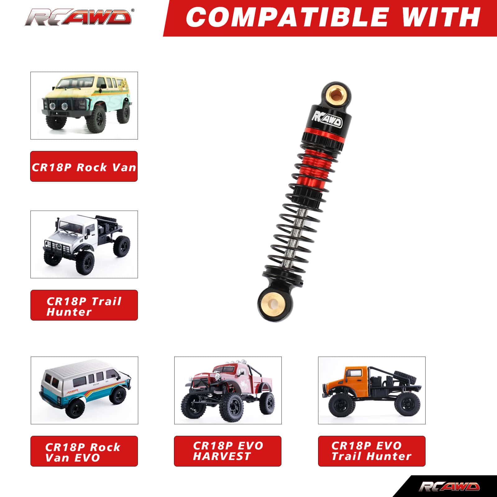 RCAWD HobbyPlus CR18 RCAWD HobbyPlus CR18 Oil-filled Shocks Simplified Version