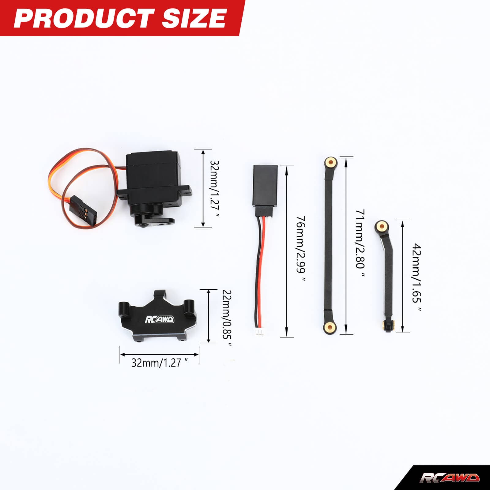 RCAWD HobbyPlus CR18 RCAWD HobbyPlus CR18 Upgrades Aluminum 1KG High Torque 3wire Servo & Optional Aluminum SOA Conversion Set