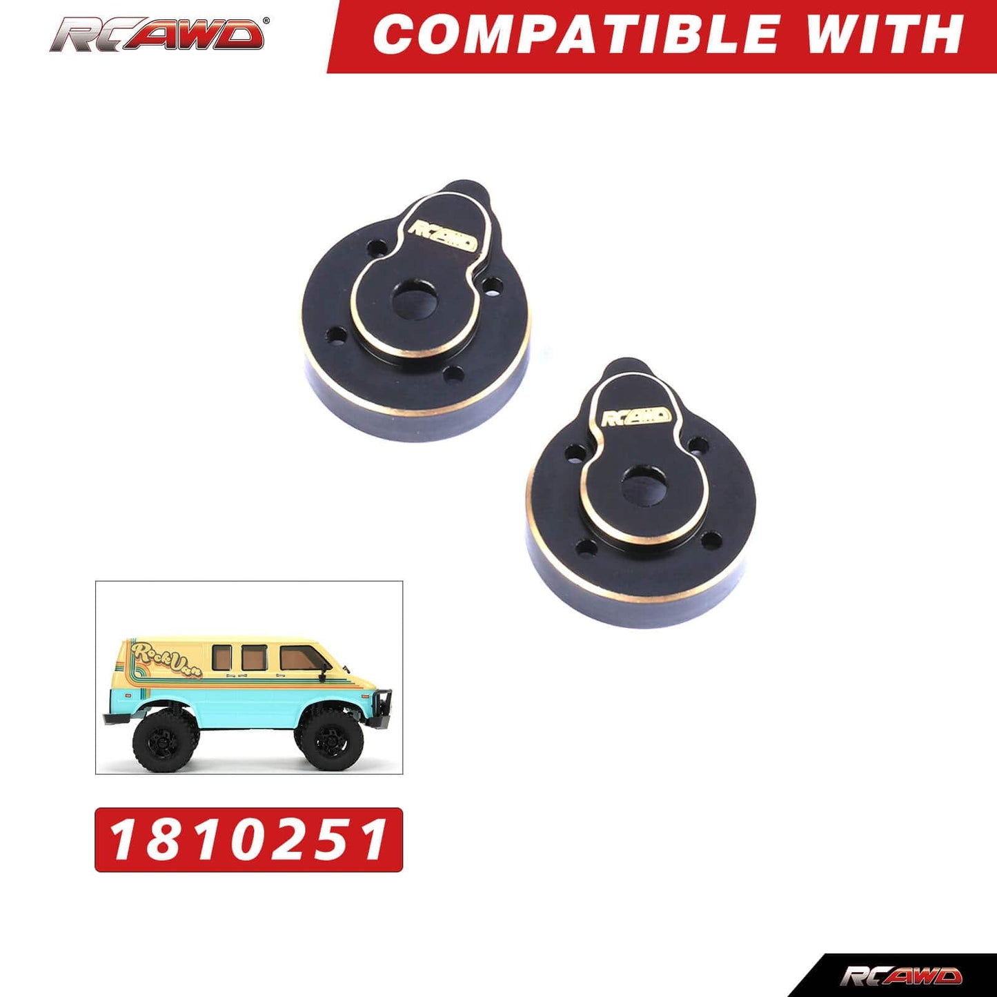 RCAWD HobbyPlus CR18 RCAWD HobbyPlus CR18 Upgrades Front &Rear Portal Axle Counterweight 240297BL+240296BL