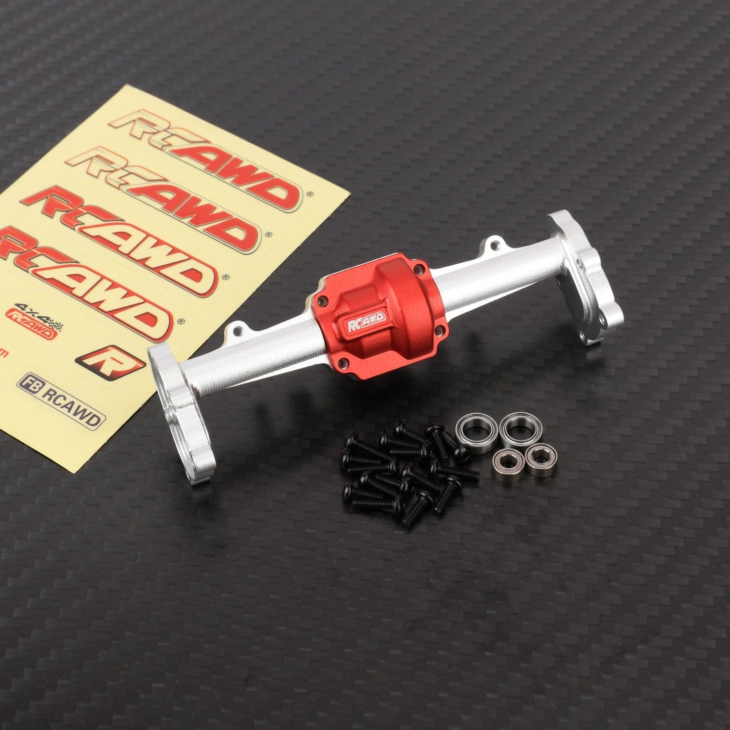 RCAWD HobbyPlus CR18 Rear / Red-Silver RCAWD Hobbyplus 1/18 ARKTOS Front Center Rear Portal Axles Housing Set