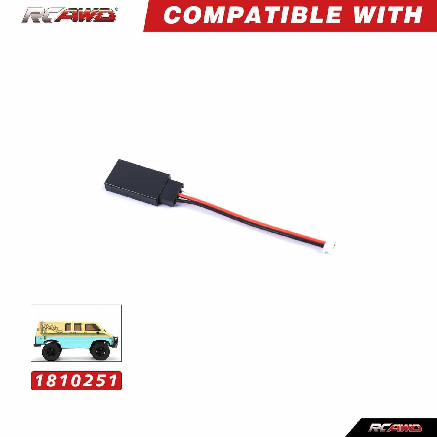 RCAWD HobbyPlus CR18 Sku RCAWD HobbyPlus CR18P Upgrades JR Cable for Trail Hunter &Rock Van 240290