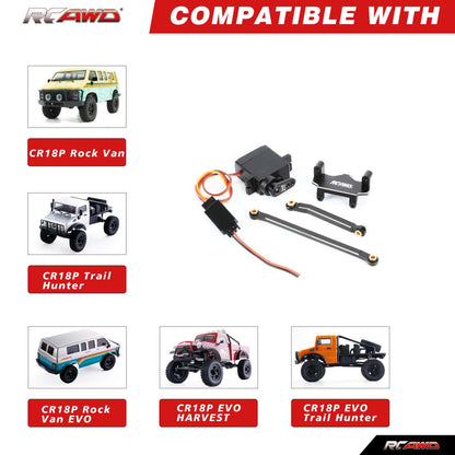 RCAWD HobbyPlus CR18 Upgrades Aluminum 1KG High Torque 3wire Servo & Optional Aluminum SOA Conversion Set - RCAWD