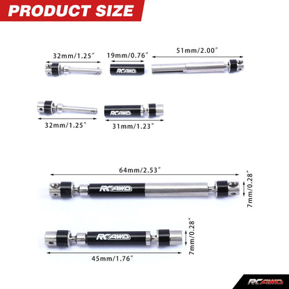 RCAWD HobbyPlus CR18 Upgrades Stainless Steel Centre Driveshafts 240305 - RCAWD