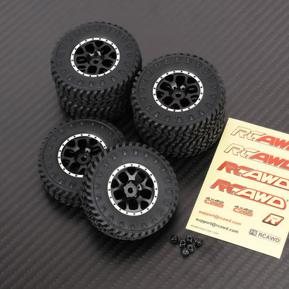 RCAWD HobbyPlus CR18P 10 Spokes / Black RCAWD HobbyPlus CR18P ARKTOS 51g/pc 1.3" Wheel Rims Rubber Tires Brass Counter Weight Ring with 6pcs