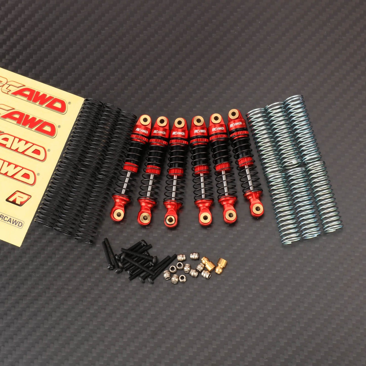 RCAWD HobbyPlus CR18P Black inside Red outside RCAWD HobbyPlus CR18P ARKTOS Oil-filled Shock Absorbers Damper Set with 12/pc replacement Spring