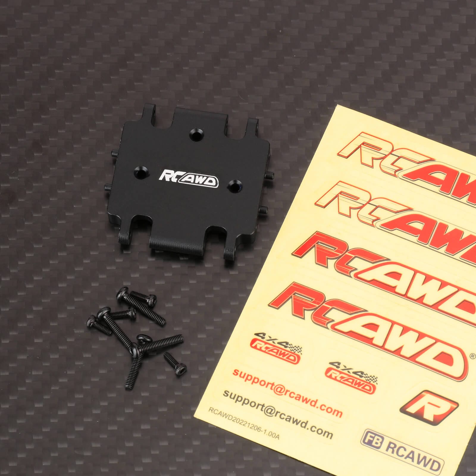 RCAWD HobbyPlus CR18P Black RCAWD HobbyPlus CR18P ARKTOS Metal Center Gearbox Mount Skid Plates Upgrade Parts