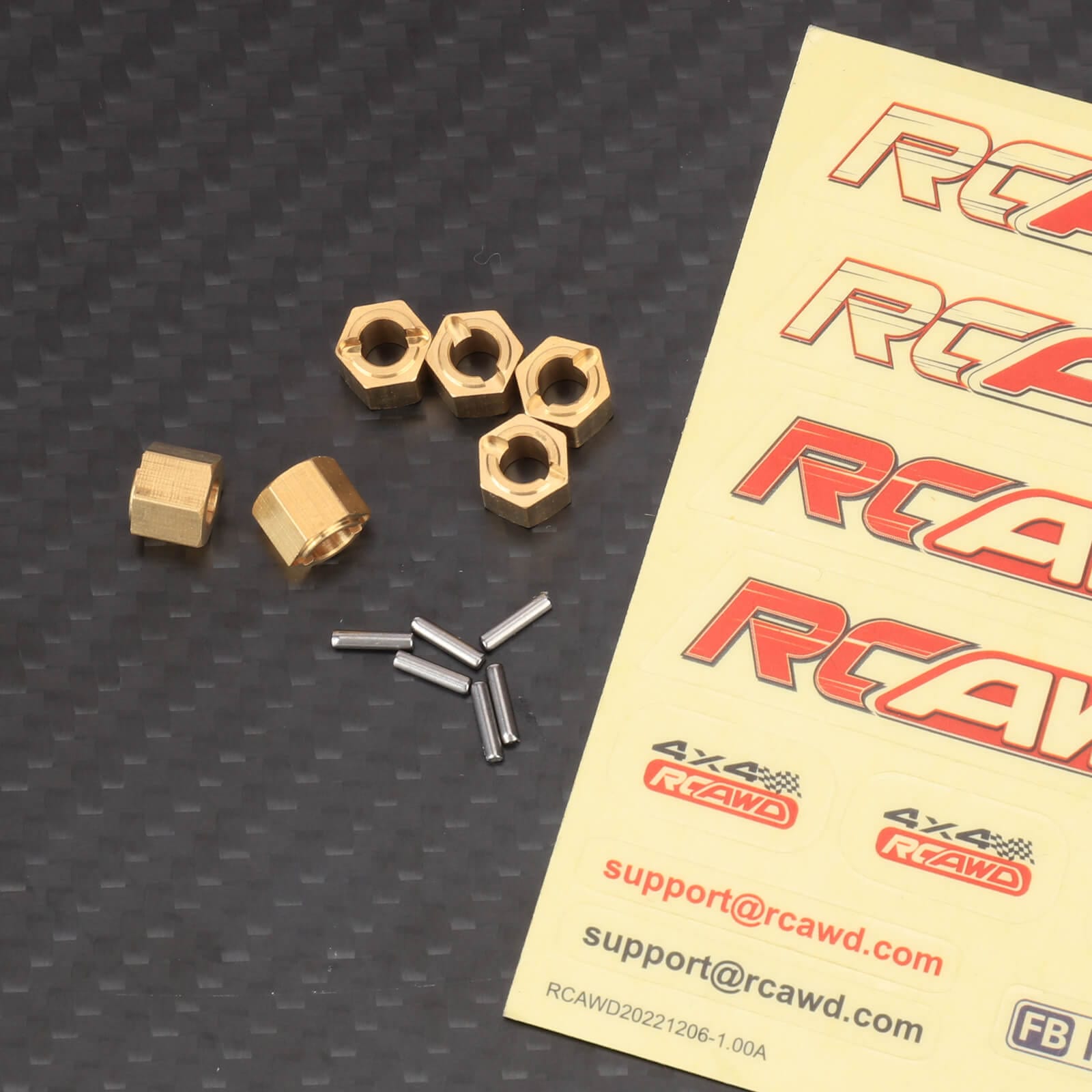 RCAWD Full Brass Wheel Hex For HobbyPlus 1/18 CR18P ARKTOS 6