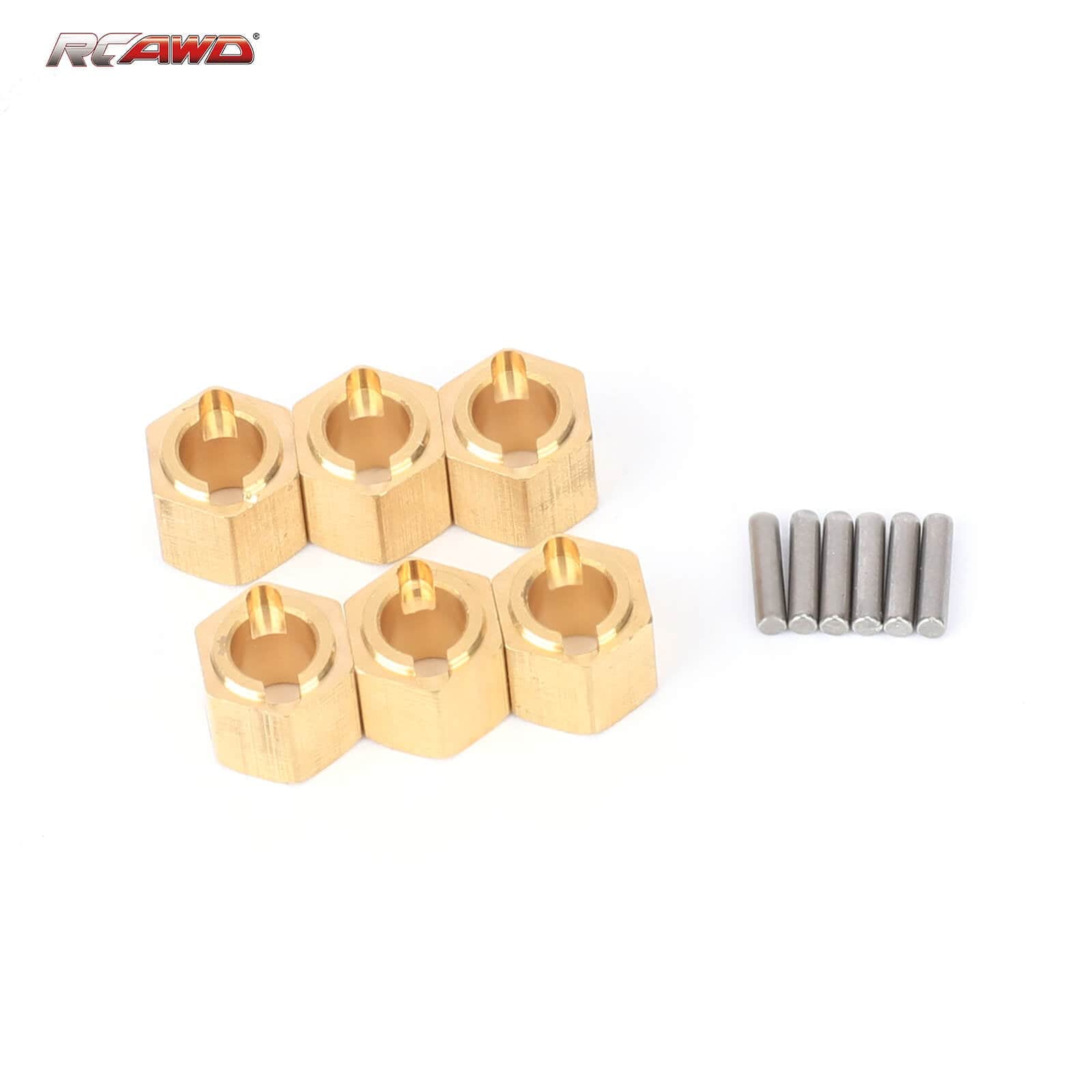 RCAWD HobbyPlus CR18P Brass Wheel Hex RCAWD Full Brass Wheel Hex For HobbyPlus 1/18 CR18P ARKTOS 6×6 Upgrade Parts