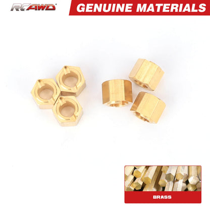 RCAWD HobbyPlus CR18P Brass Wheel Hex RCAWD Full Brass Wheel Hex For HobbyPlus 1/18 CR18P ARKTOS 6×6 Upgrade Parts