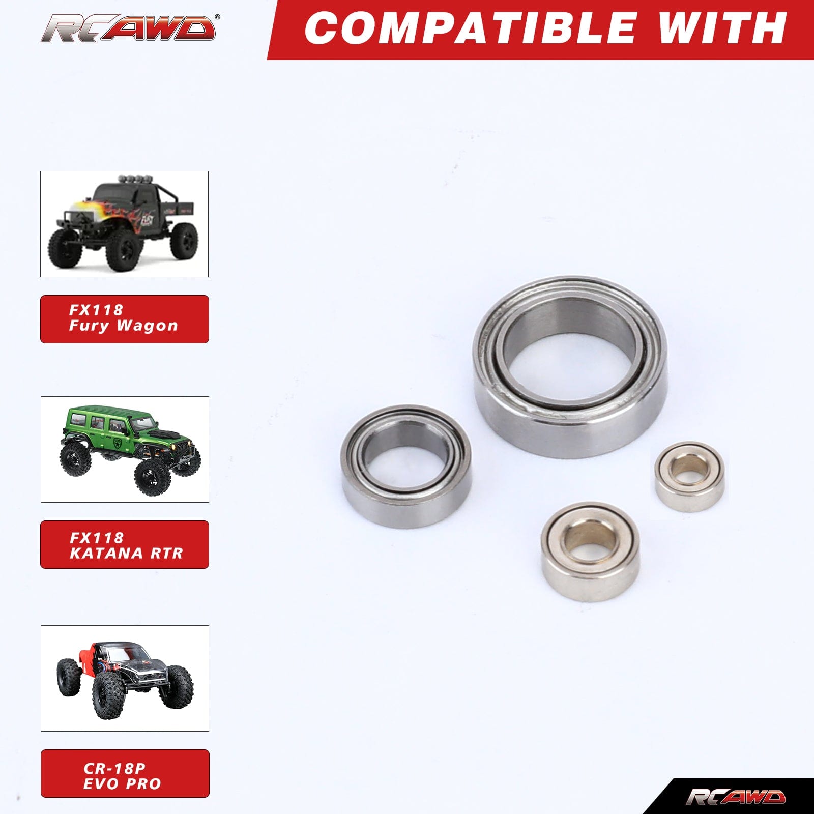 RCAWD HobbyPlus CR18P Full Set RCAWD CR18P EVO PRO Complete Ball Bearing Set