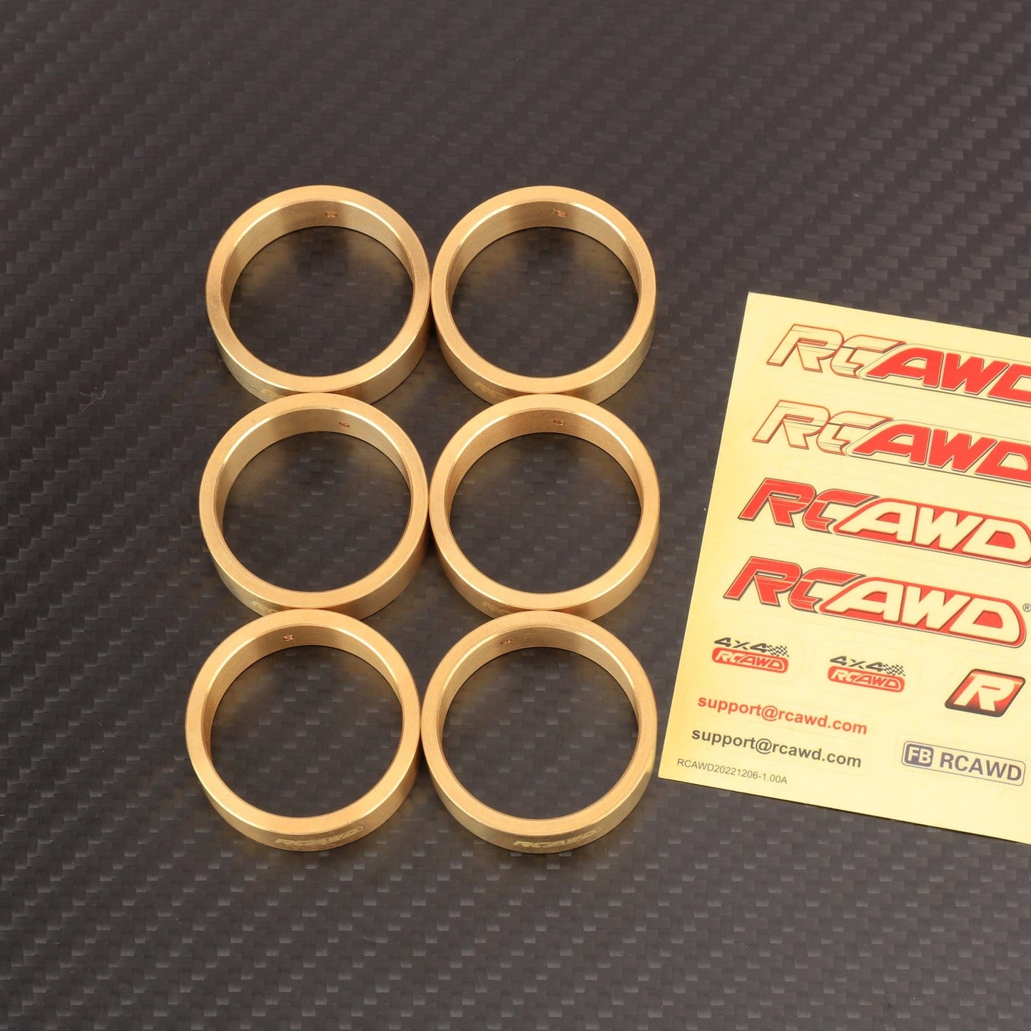 RCAWD HobbyPlus CR18P Only Brass Counter Weight Ring 29/pc *6 / Black RCAWD HobbyPlus CR18P ARKTOS 51g/pc 1.3" Wheel Rims Rubber Tires Brass Counter Weight Ring with 6pcs