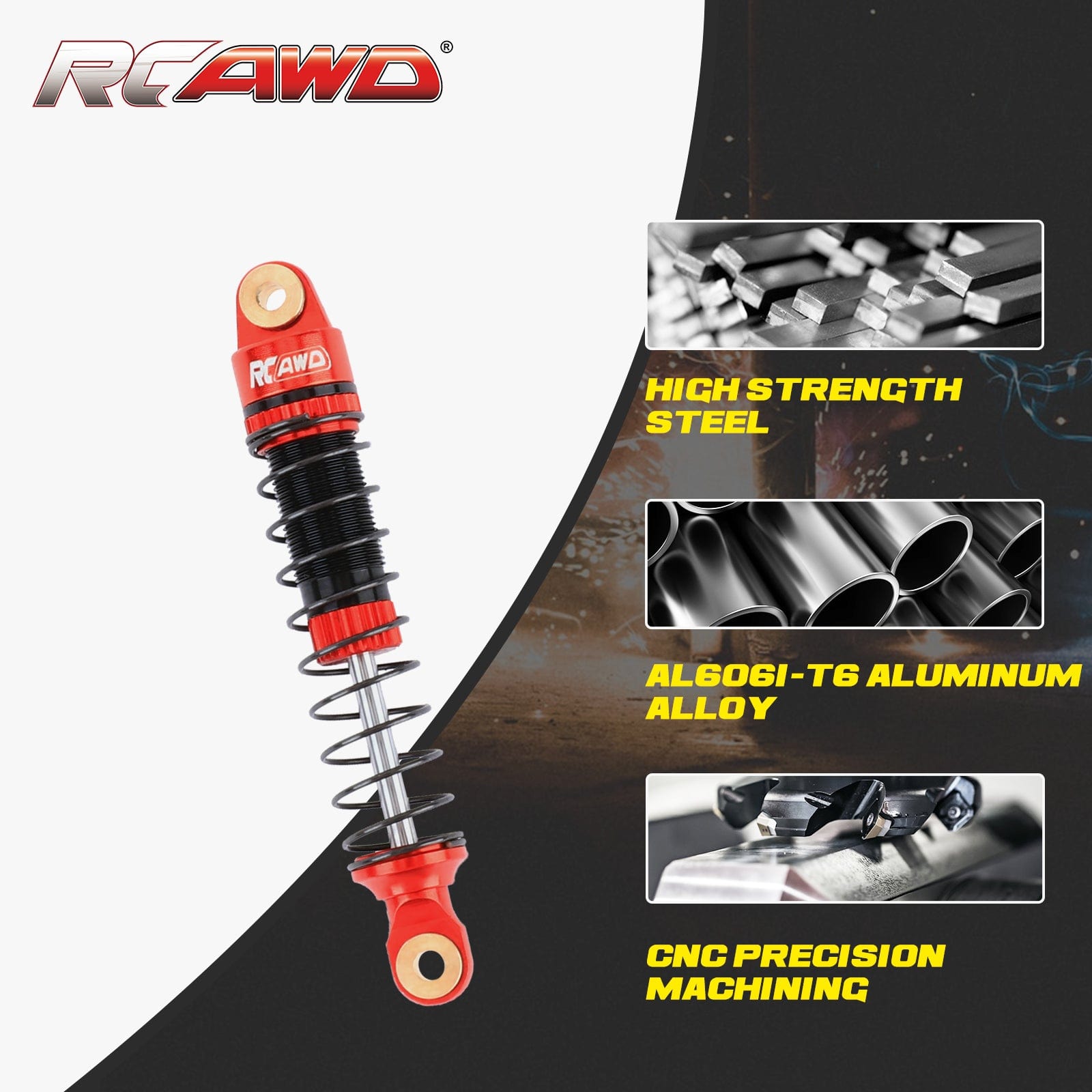 RCAWD HobbyPlus CR18P RCAWD CR18P Front Rear Shock Set for HobbyPlus 1/18 4WD Upgrade Parts