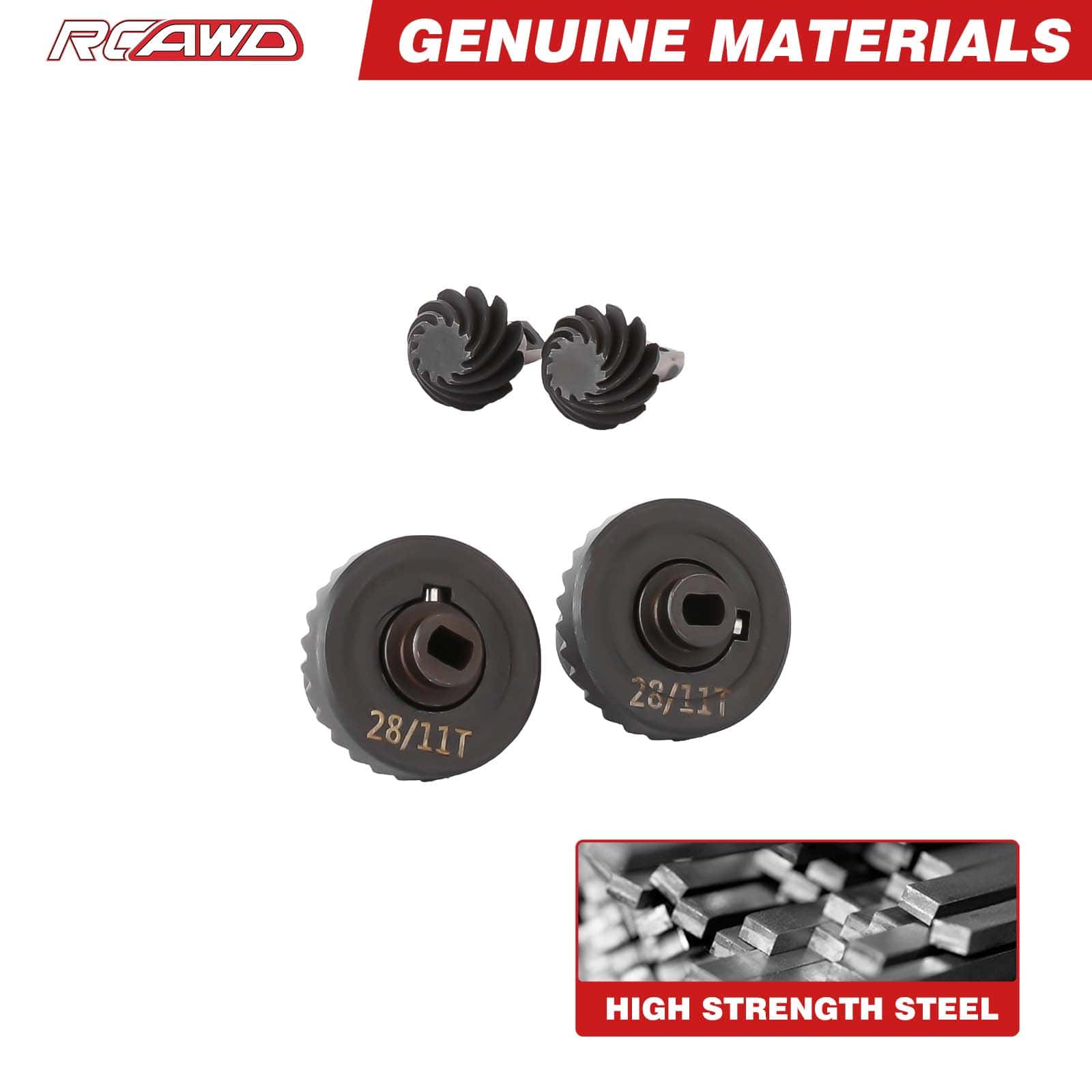 RCAWD HobbyPlus CR18P RCAWD Furitek HobbyPlus CR18P 28T 11T Front Rear Axle Helical Spiral Bevel Gear Upgrade Parts