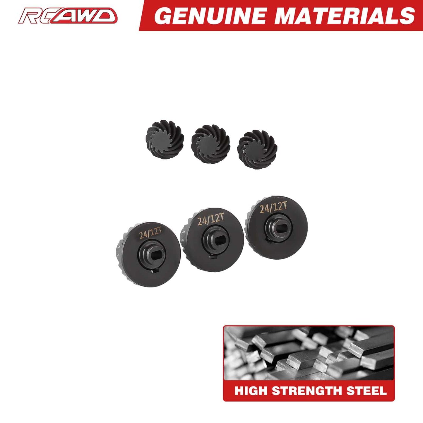 RCAWD HobbyPlus CR18P RCAWD HobbyPlus CR18P ARKTOS 24T 12T Front Rear Axle Helical Spiral Bevel Gear