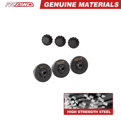 RCAWD HobbyPlus CR18P RCAWD HobbyPlus CR18P ARKTOS 24T 12T Front Rear Axle Helical Spiral Bevel Gear