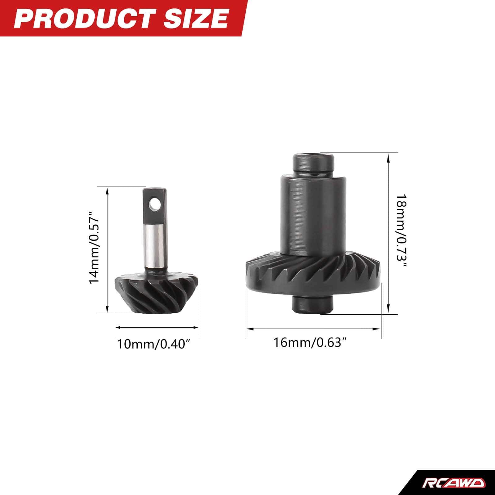 RCAWD HobbyPlus CR18P RCAWD HobbyPlus CR18P ARKTOS 28T 11T Front Rear Axle Helical Spiral Bevel Gear