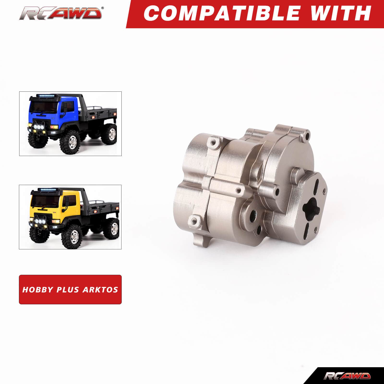 RCAWD HobbyPlus CR18P RCAWD HobbyPlus CR18P ARKTOS Metal 2 Speed Transmission Gearbox Housing Upgrade Parts