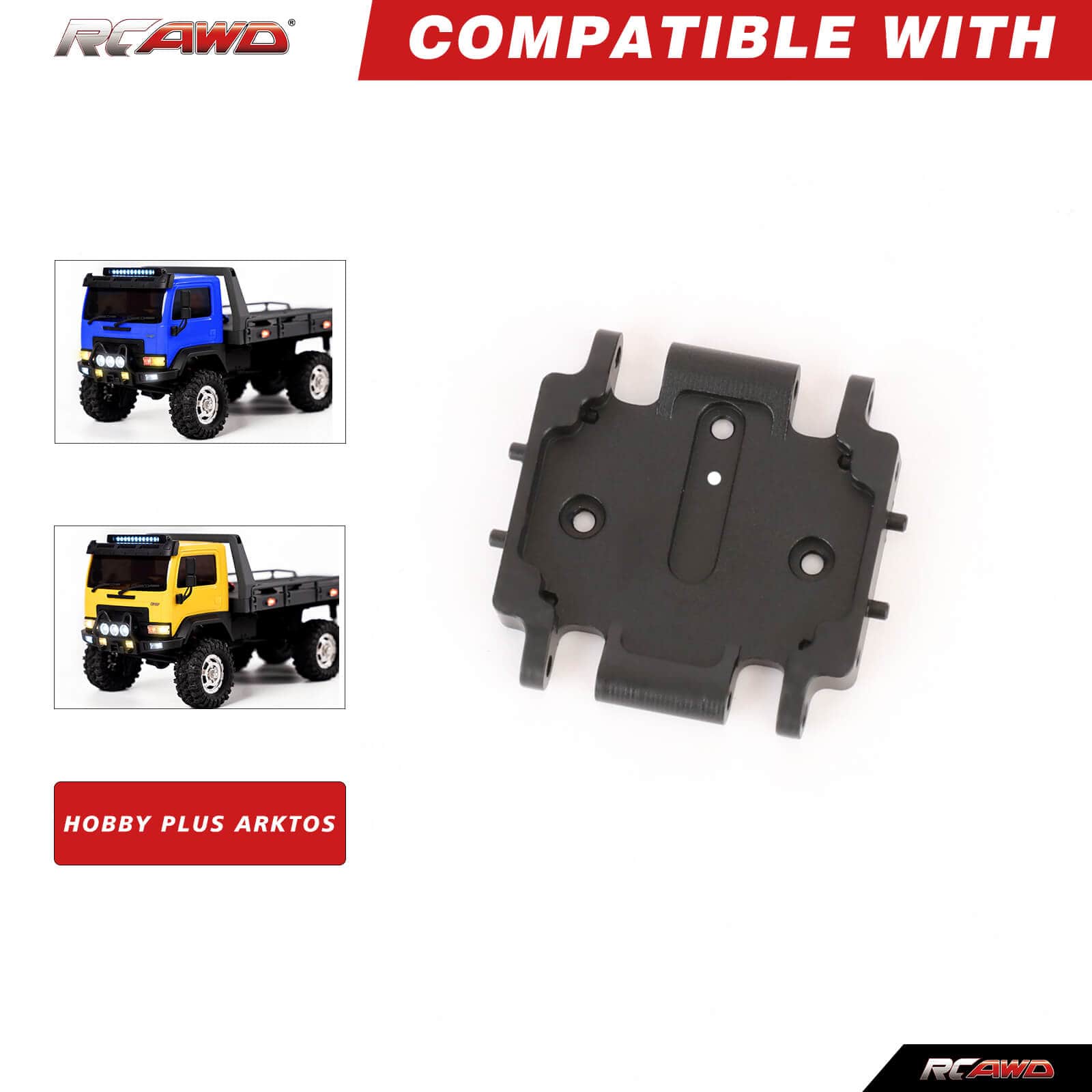 RCAWD HobbyPlus CR18P RCAWD HobbyPlus CR18P ARKTOS Metal Center Gearbox Mount Skid Plates Upgrade Parts