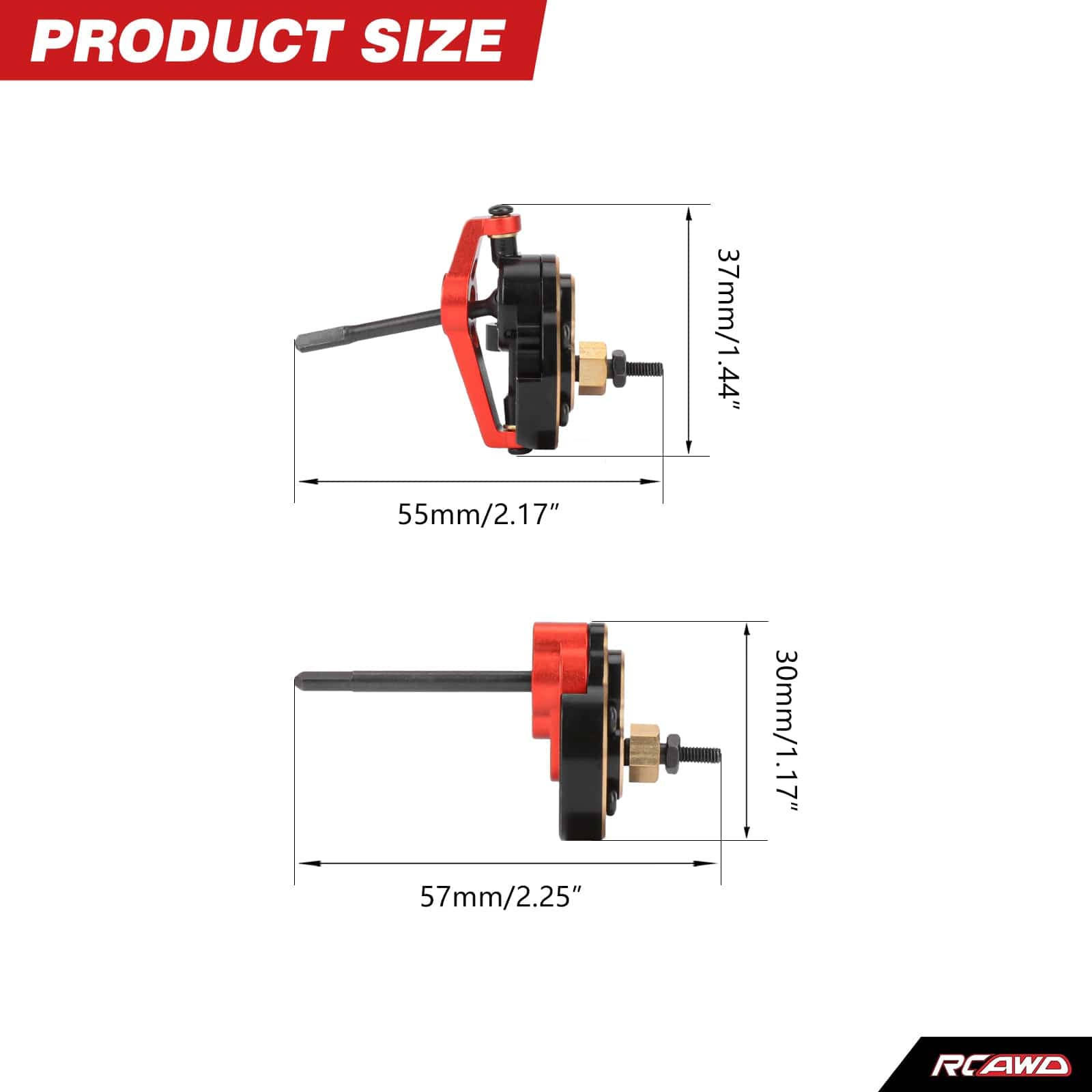 RCAWD HPI 1/18 Venture18 Black RCAWD HPI Venture18 Front Rear Portal Axle Steering Set with CounterWeight