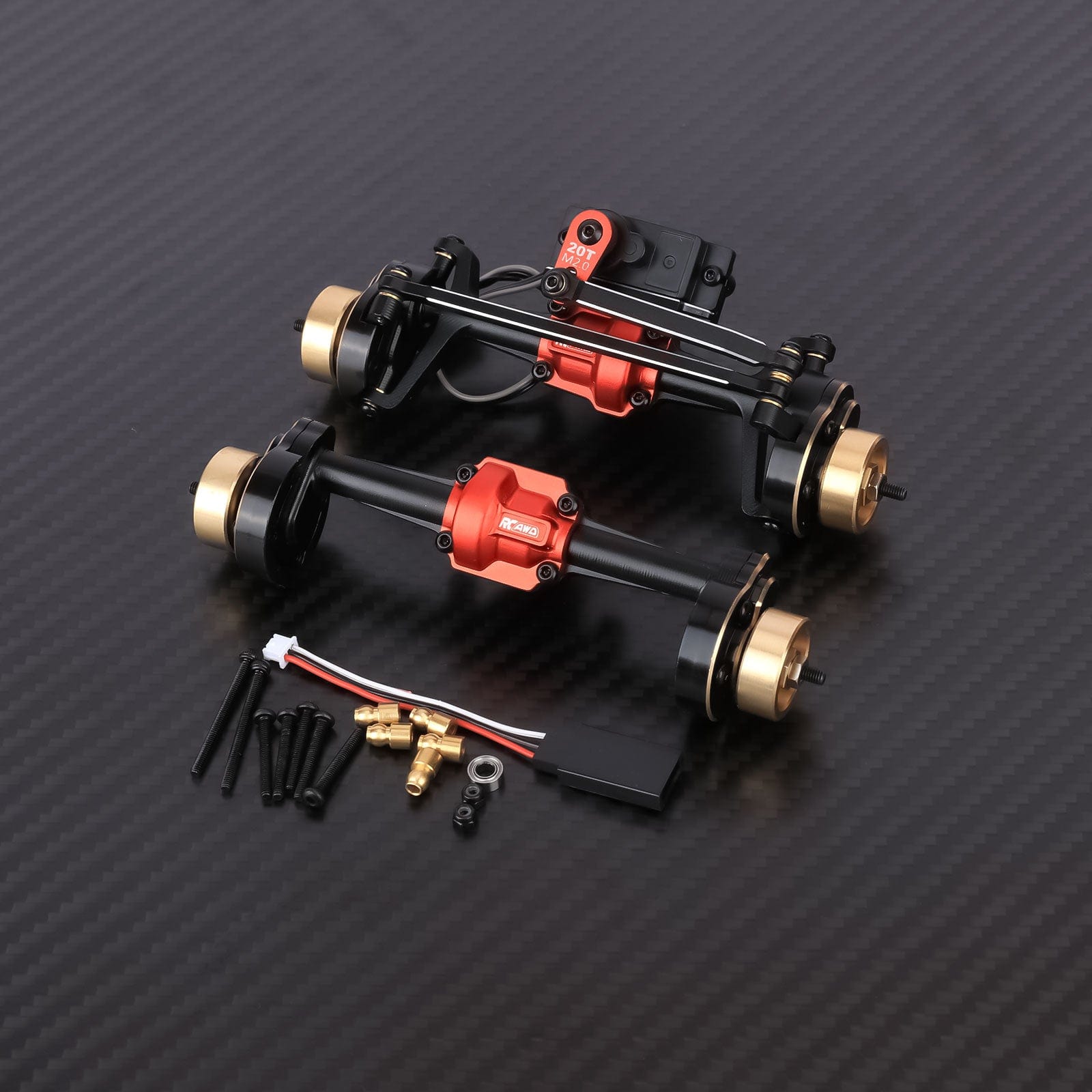 RCAWD HPI 1/18 Venture18 Front Rear Portal Axle / Black RCAWD HPI Venture18 Front Rear Portal Axle Assembly with 20T Servo CounterWeight