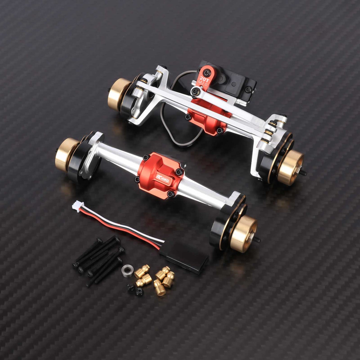 RCAWD HPI 1/18 Venture18 Front Rear Portal Axle / Silver RCAWD HPI Venture18 Front Rear Portal Axle Assembly with 20T Servo CounterWeight