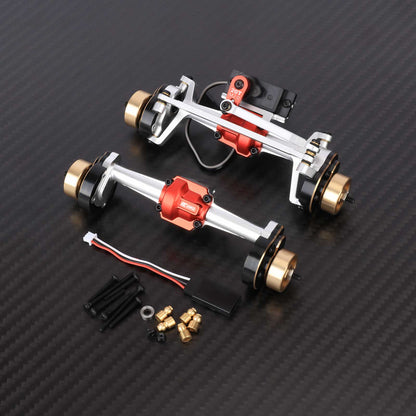 RCAWD HPI 1/18 Venture18 Front Rear Portal Axle / Silver RCAWD HPI Venture18 Front Rear Portal Axle Assembly with 20T Servo CounterWeight