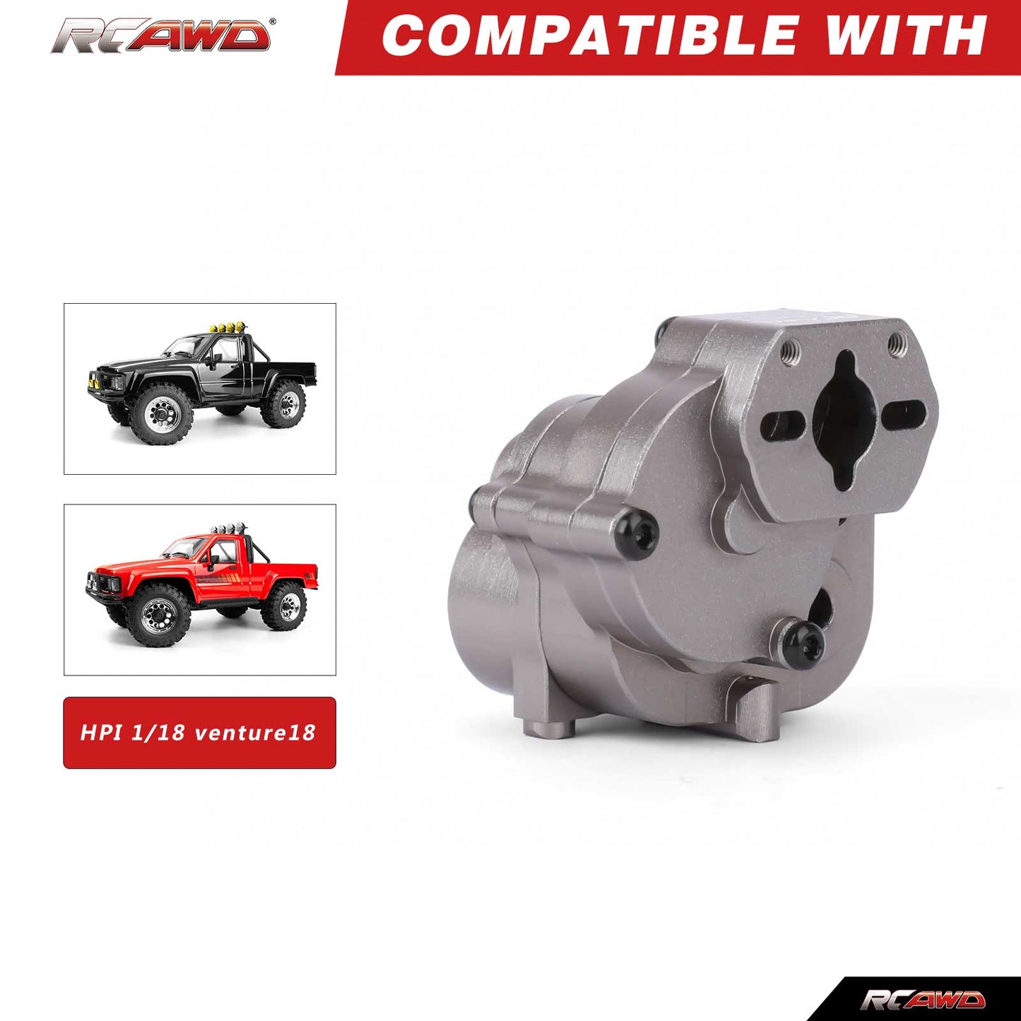RCAWD HPI 1/18 Venture18 RCAWD HPI Venture18 2 Speed Gearbox Housing Case