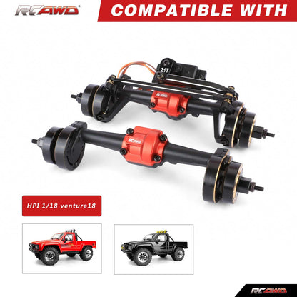 RCAWD HPI 1/18 Venture18 RCAWD HPI Venture18 Extended 10MM High Clearance Front Rear Portal Axle Assembly