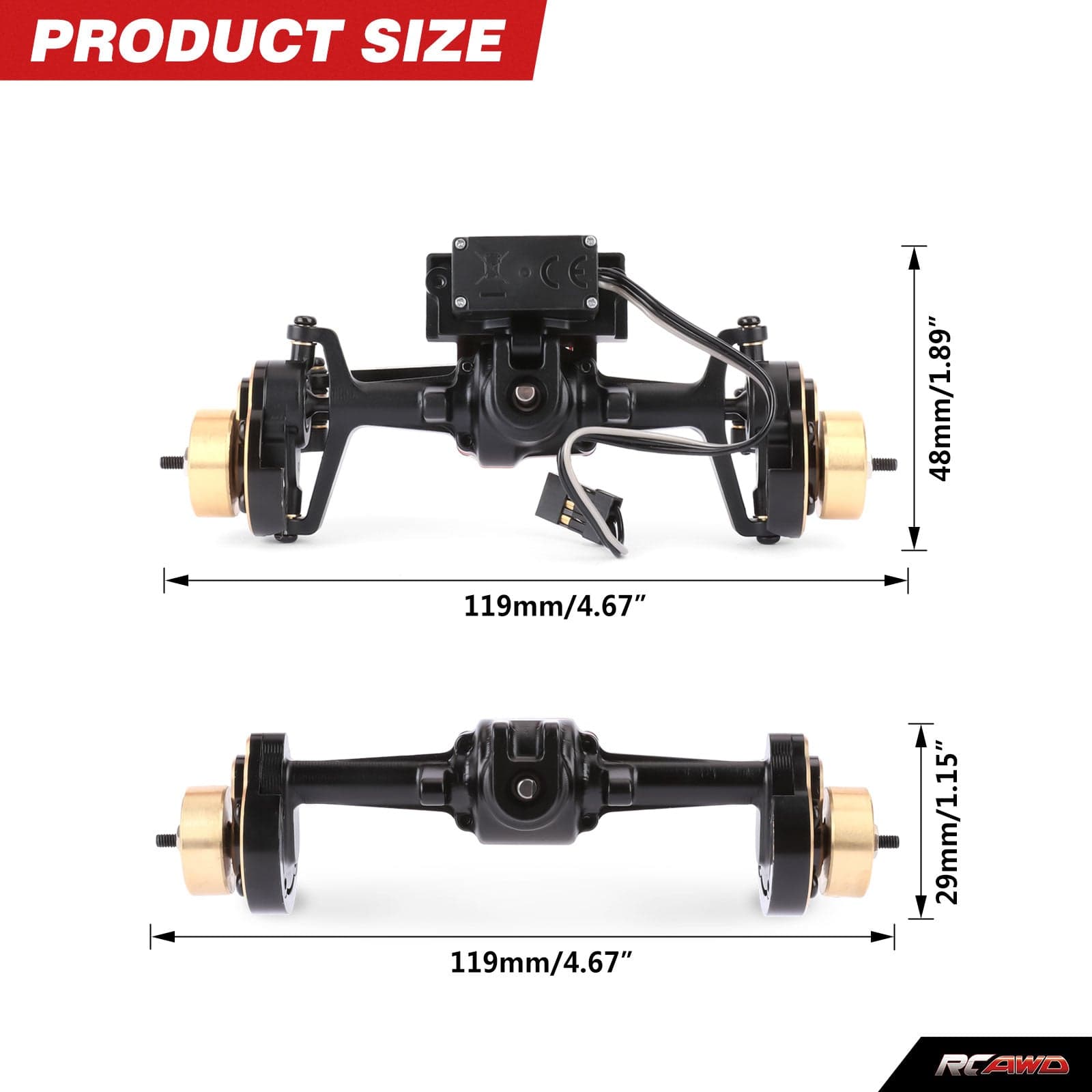 RCAWD HPI 1/18 Venture18 RCAWD HPI Venture18 Front Rear Portal Axle Assembly with 20T Servo CounterWeight