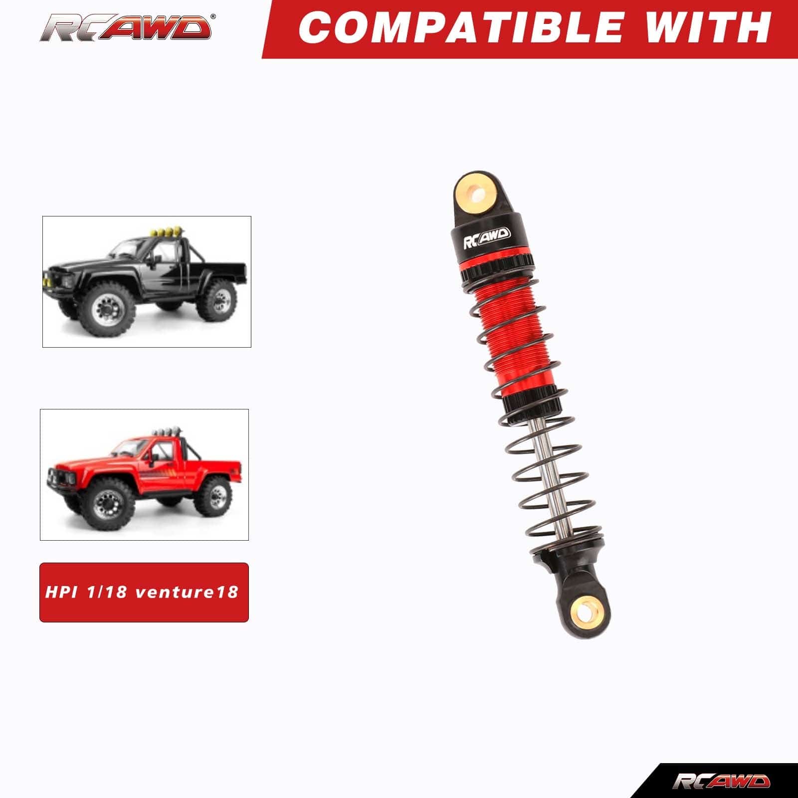 RCAWD HPI 1/18 Venture18 RCAWD HPI Venture18 Oil Filled Adjustable Front Rear Shock Absorbers