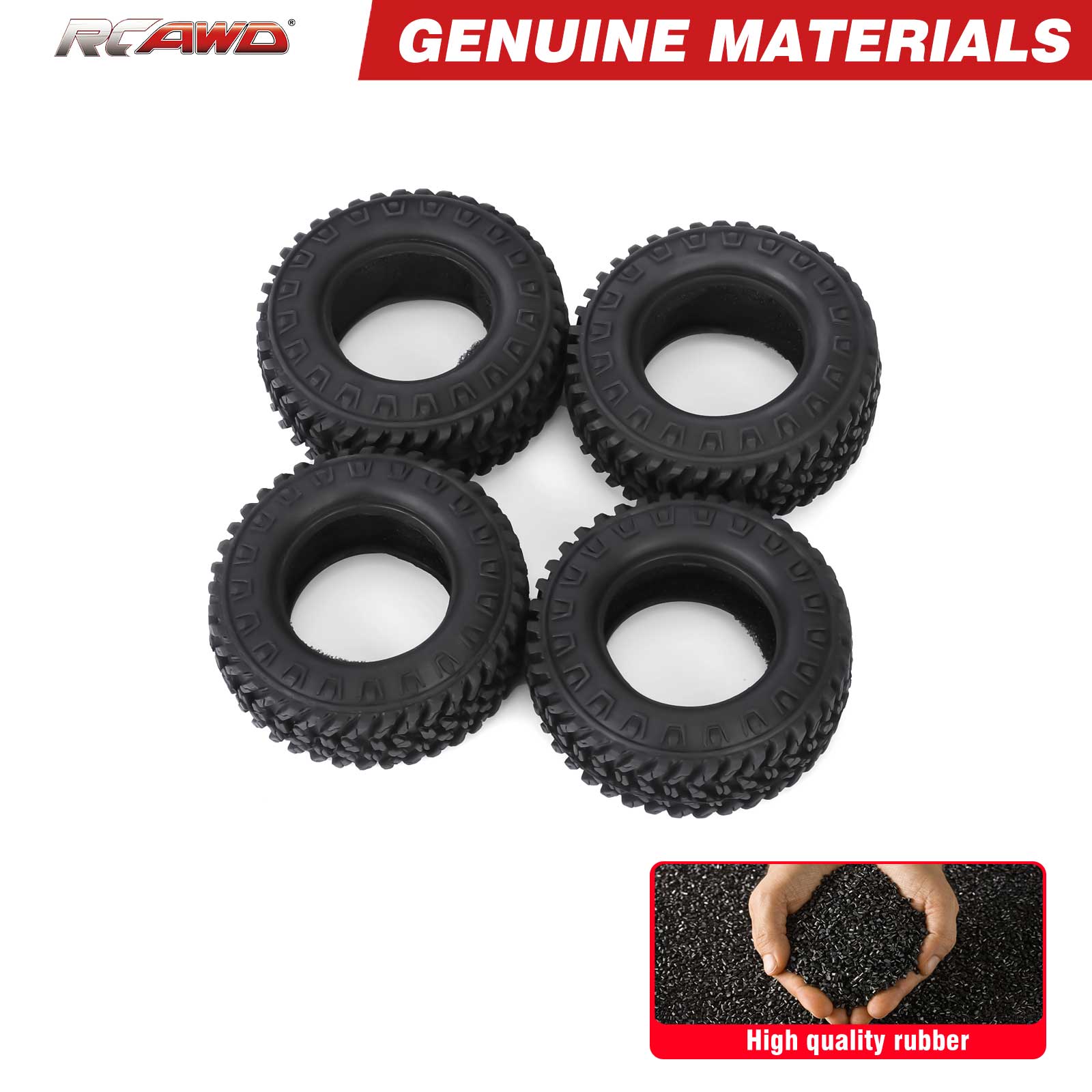 RCAWD HPI 1/18 Venture18 Rubber Rock Wheel Tires RCAWD HPI Venture18 55MM 1.2" Rock Wheel Tires 4pcs