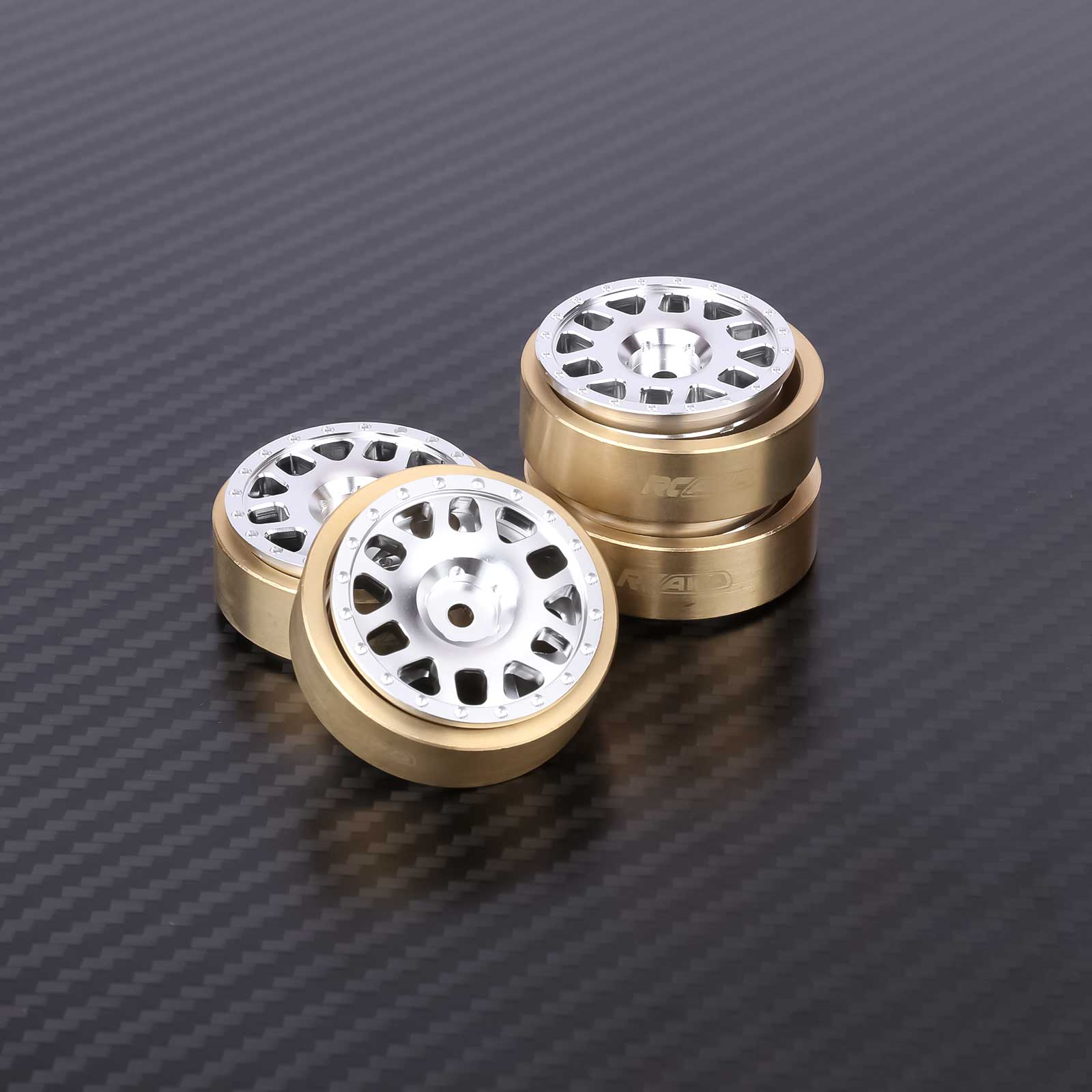 RCAWD HPI 1/18 Venture18 Silver 12 Spoke RCAWD HPI Venture18 1.2" Aluminum Wheel Rim Set With CounterWeight