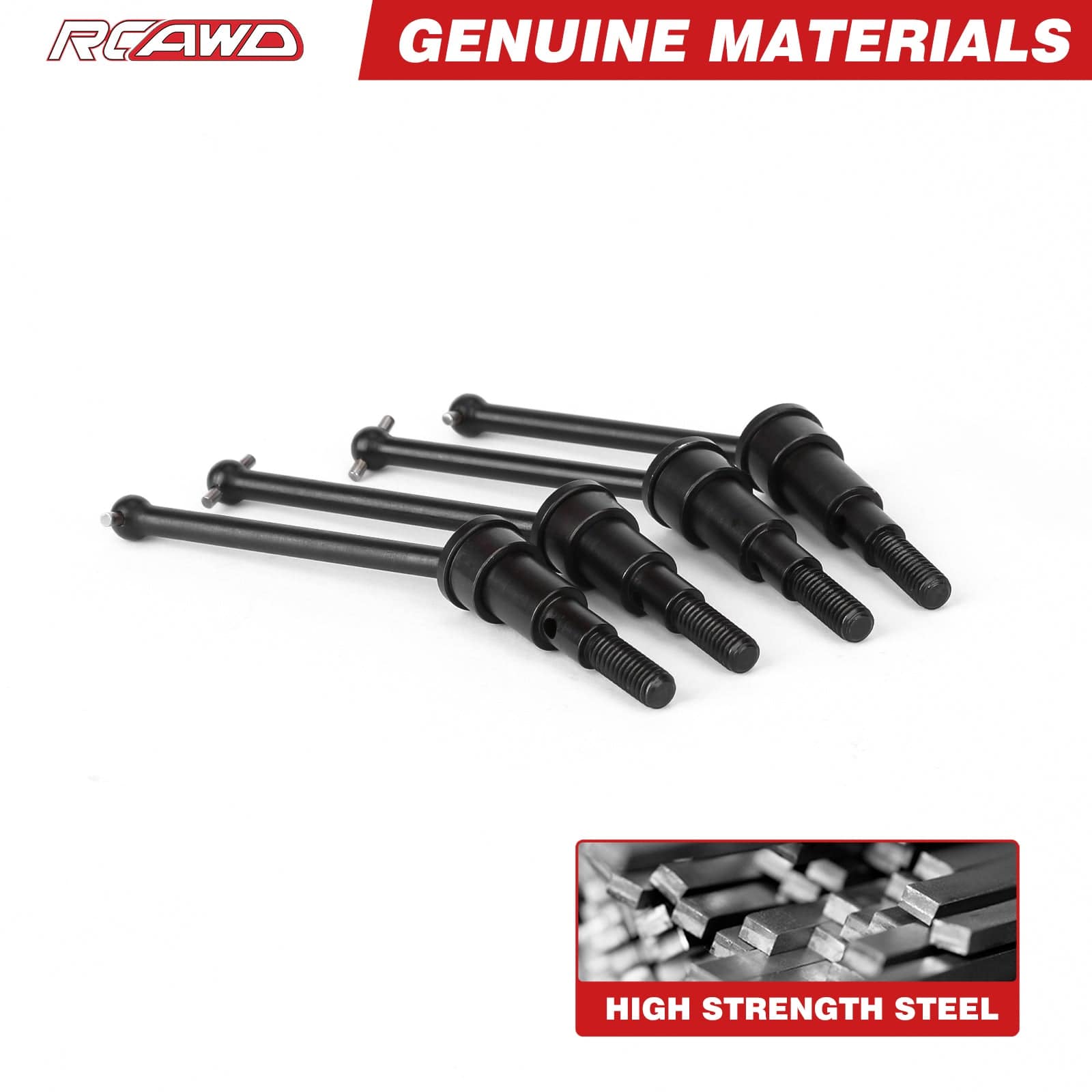 RCAWD LOSI NASCAR Steel CVD Front Rear Drive Shaft