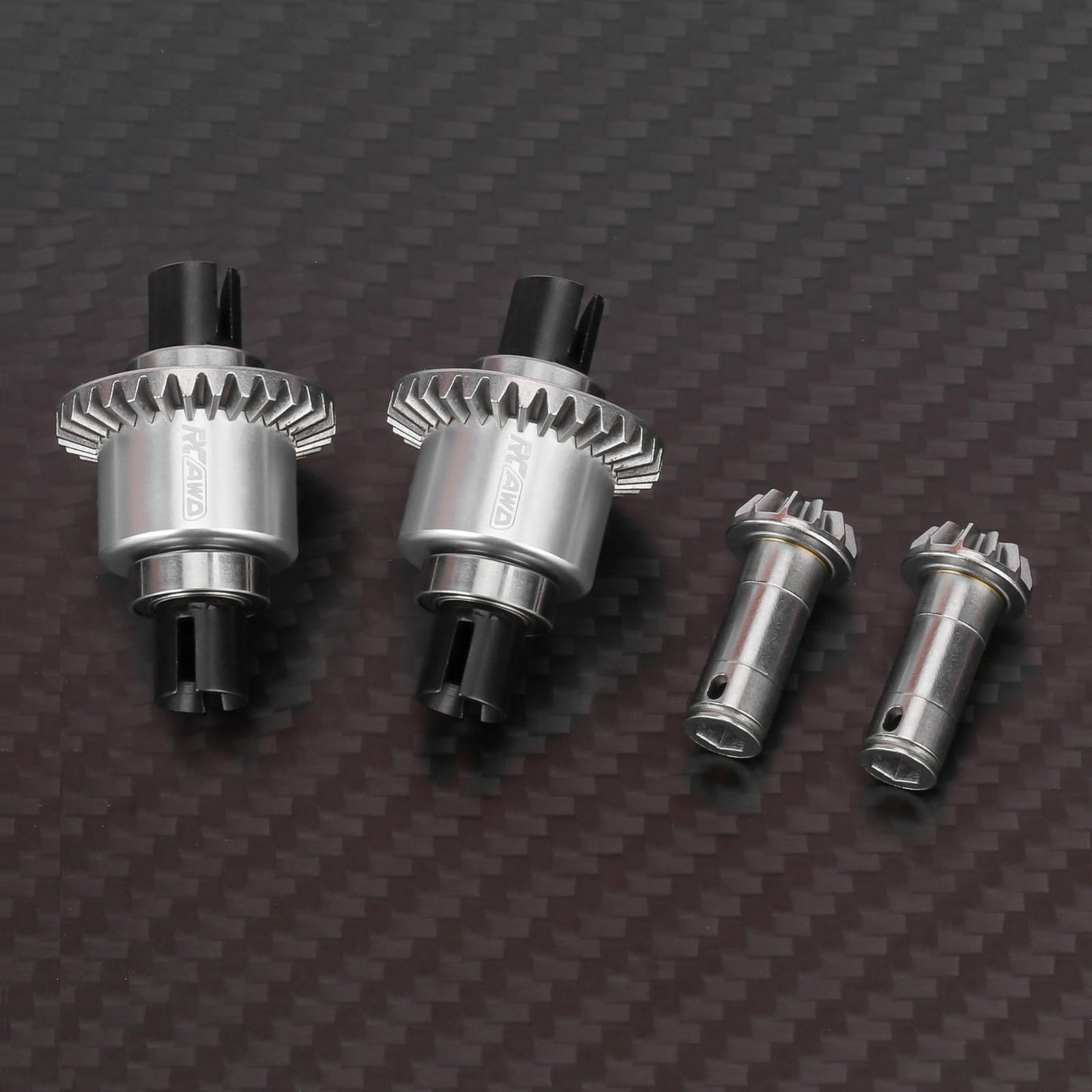 RCAWD Losi 1/12 NASCAR Front Rear Diff Set RCAWD ARRMA Grom 30T Front Rear Oil Filled Differential Assembly With 12T Input Gear Silver