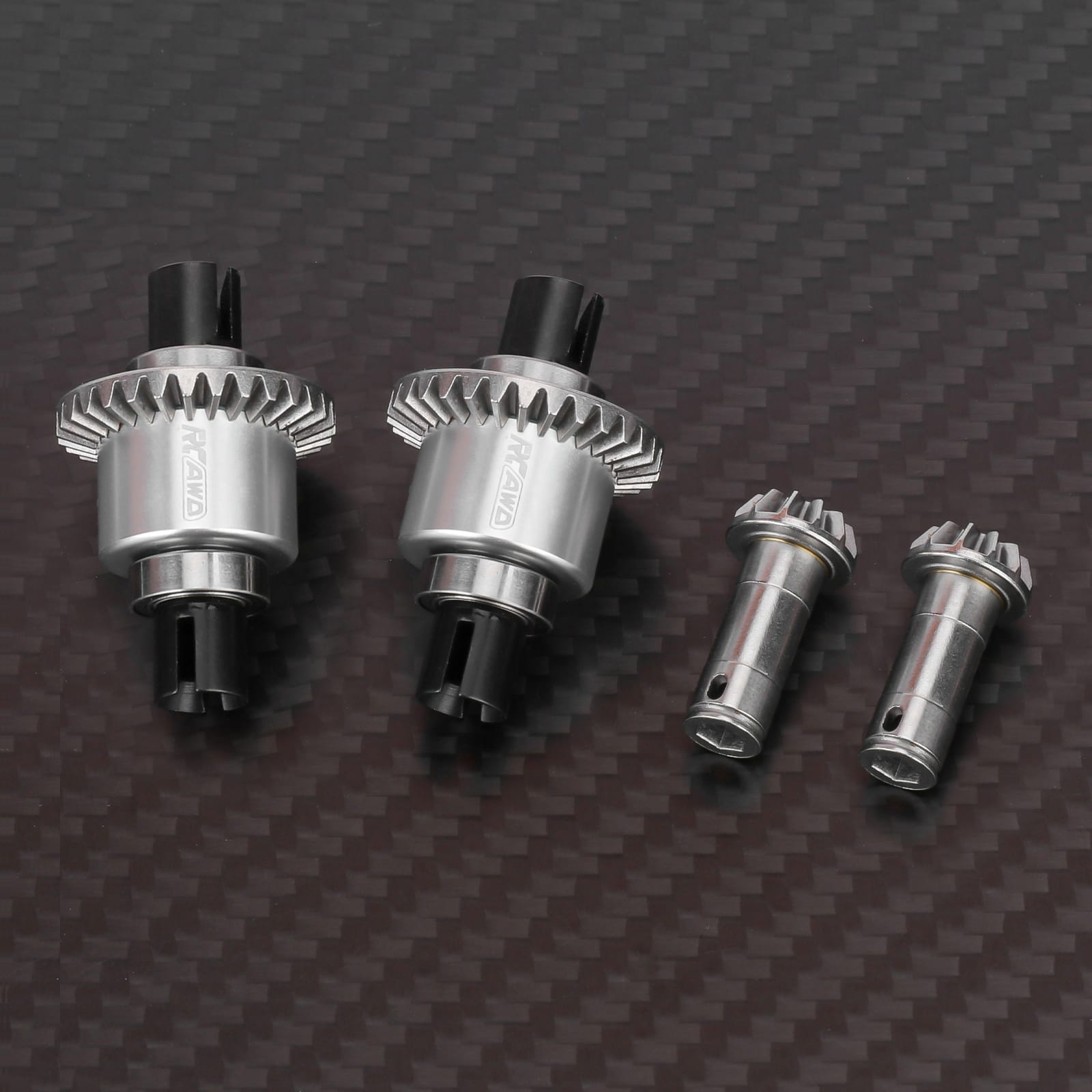 RCAWD Losi 1/12 NASCAR Front Rear Diff Set RCAWD ARRMA Grom 30T Front Rear Oil Filled Differential Assembly With 12T Input Gear Silver