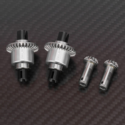 RCAWD Losi 1/12 NASCAR Front Rear Diff Set RCAWD ARRMA Grom 30T Front Rear Oil Filled Differential Assembly With 12T Input Gear Silver
