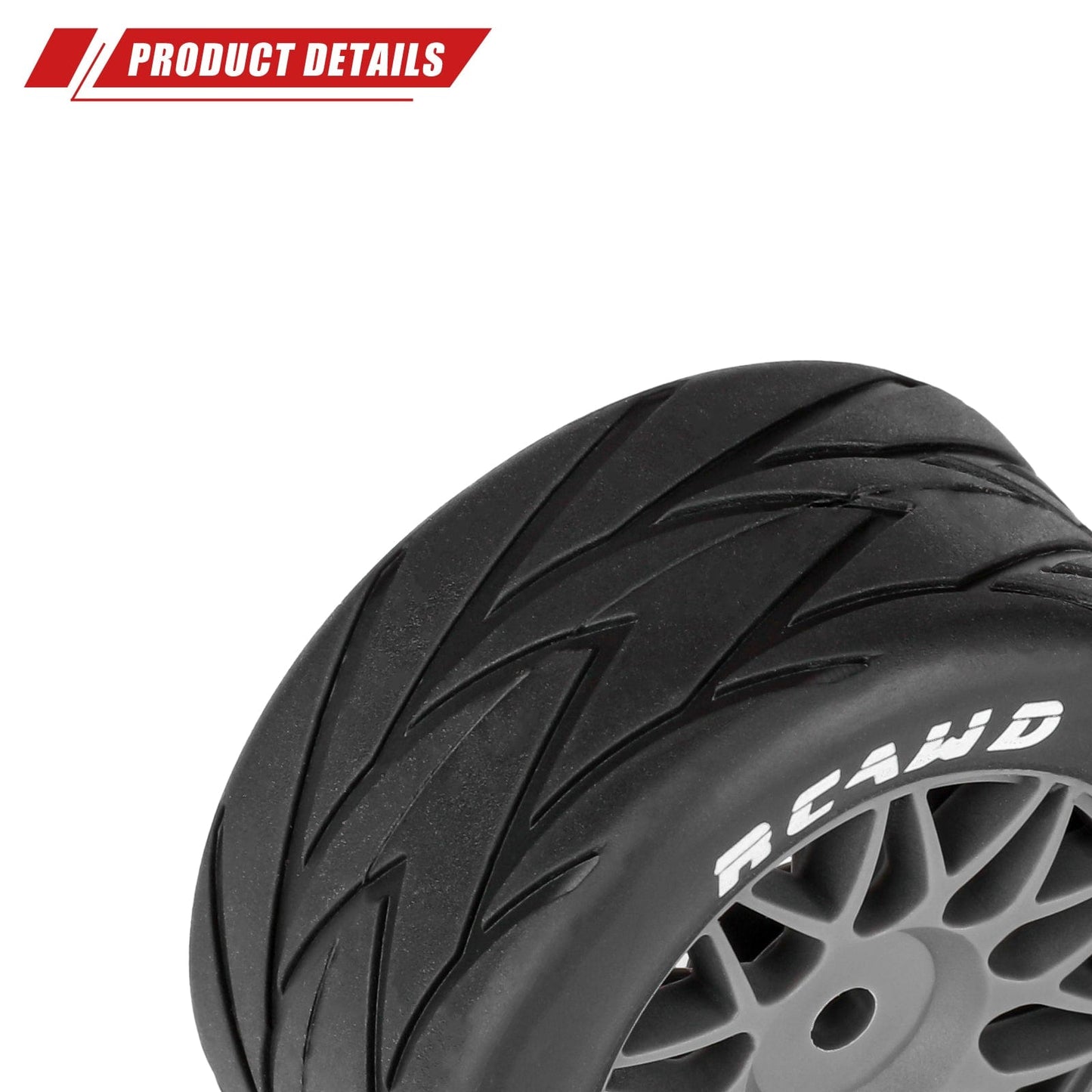 RCAWD Losi 1/12 NASCAR RCAWD Losi NASCAR All Terrain Adaptation Pre Glued Wheel Tires