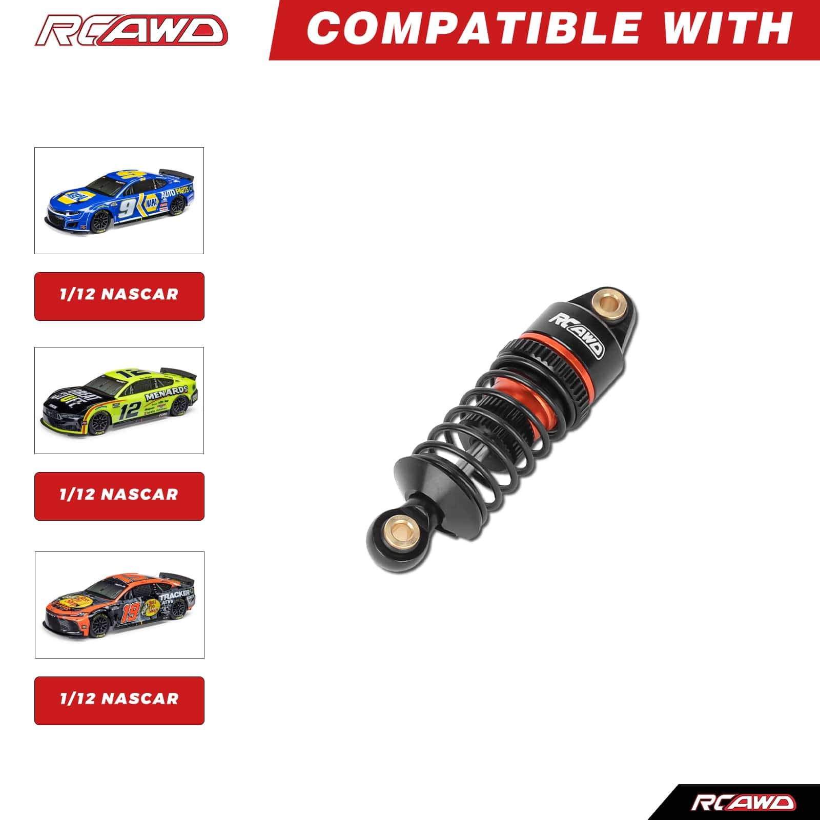 RCAWD Losi 1/12 NASCAR RCAWD LOSI NASCAR Front Rear Shock Absorbers Damper 4PCS