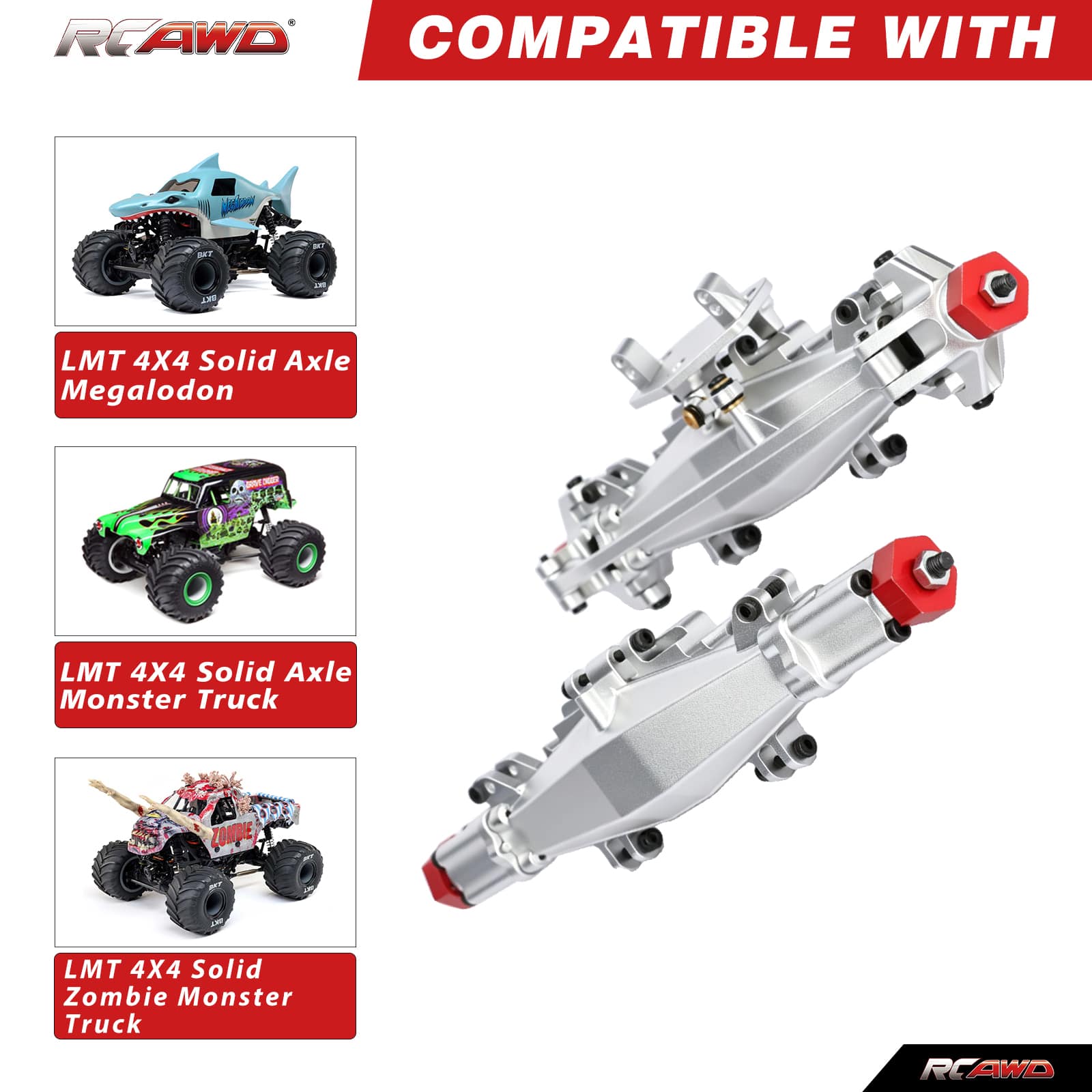 RCAWD Losi 1/18 Mini LMT Front Rear Axle Complete Set RCAWD LOSI MINI LMT Front Rear Axle Complete Set