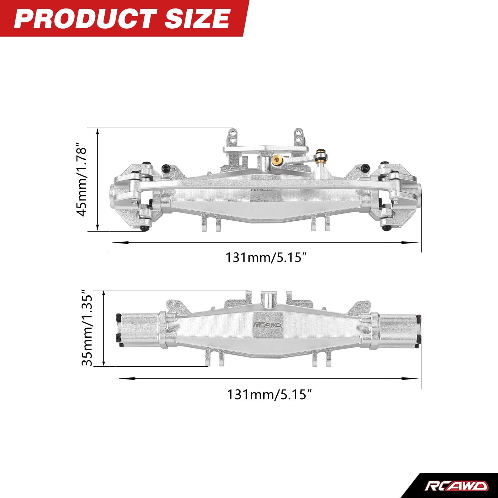RCAWD Losi 1/18 Mini LMT RCAWD LOSI MINI LMT Front Rear GearBox Axle Housing Assembly