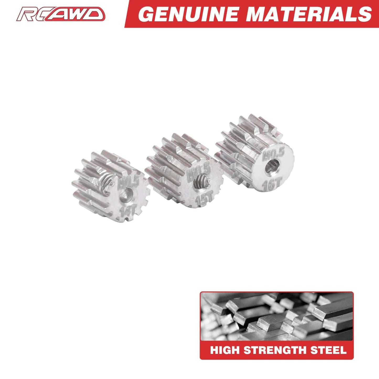 RCAWD Losi 1/18 Mini LMT RCAWD LOSI MINI LMT M0.5 2.0 Bore Pinion Gear 14T 15T 16T Set